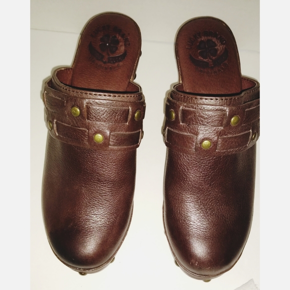 Lucky Brand Mali Clogs Mules Studded Leather EUC - Picture 3 of 5